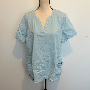 CROCS Blue V-Neck Women's Medical Wear Scrub Top